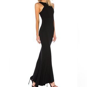 Lovers+ Friends Black Abbey Maxi Gown Size Small Sleeveless Fishtail Style